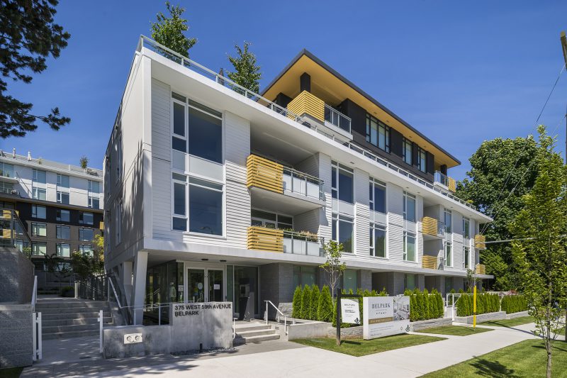 Premium exteriors at the Belpark condominium in Vancouver BC