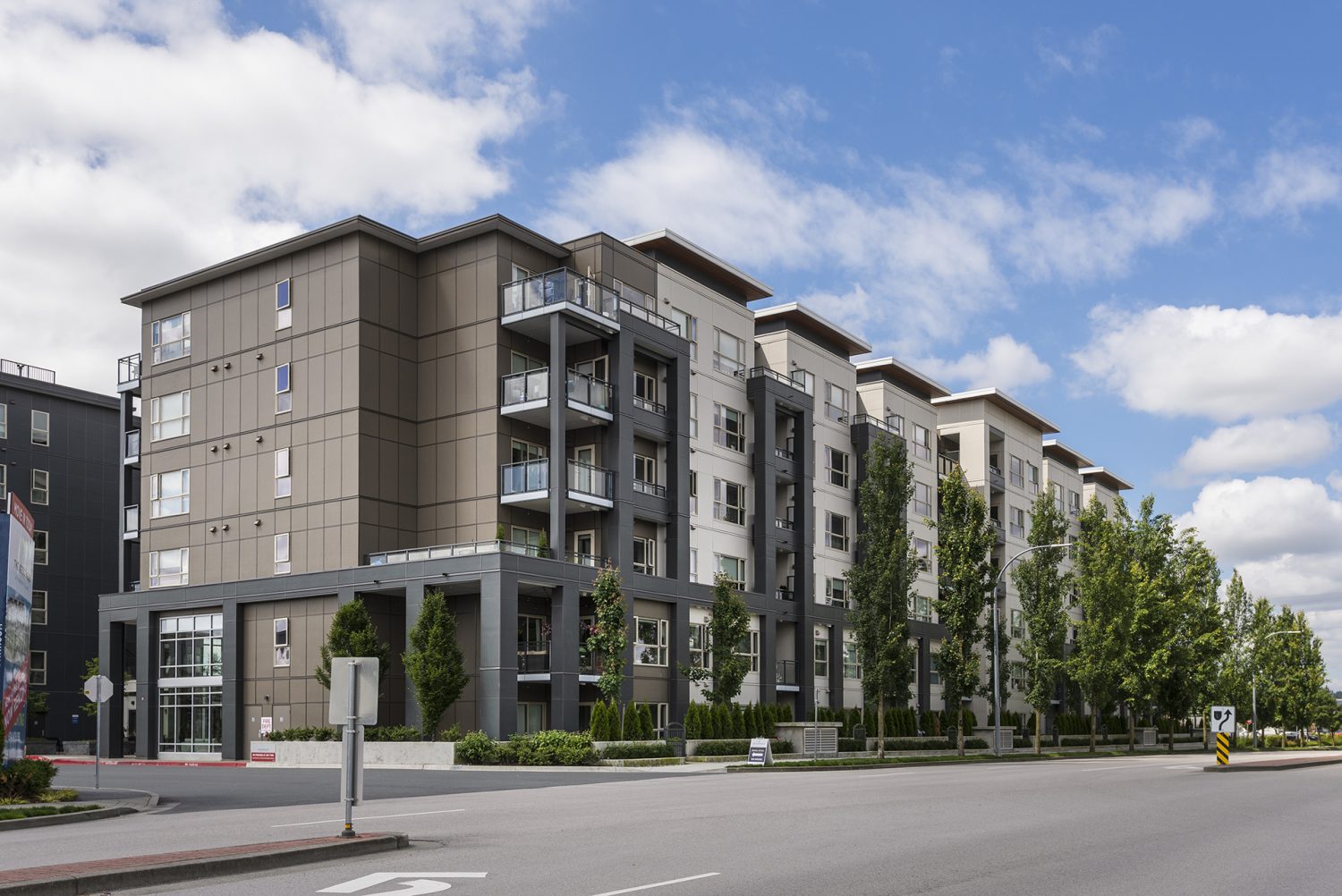High end siding details on the Residences at Fremont Village in Port Coquitlam.